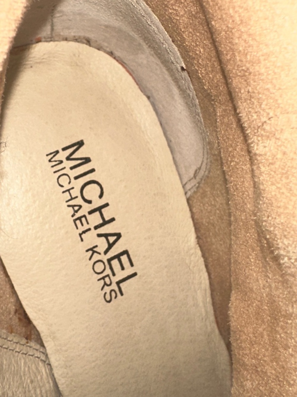 Michael Kors Brown Leather Riding Boots with Gold MK Emblem - Picture 6 of 10